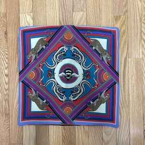 Silken Favours Trippy Town Square Blue Pillow